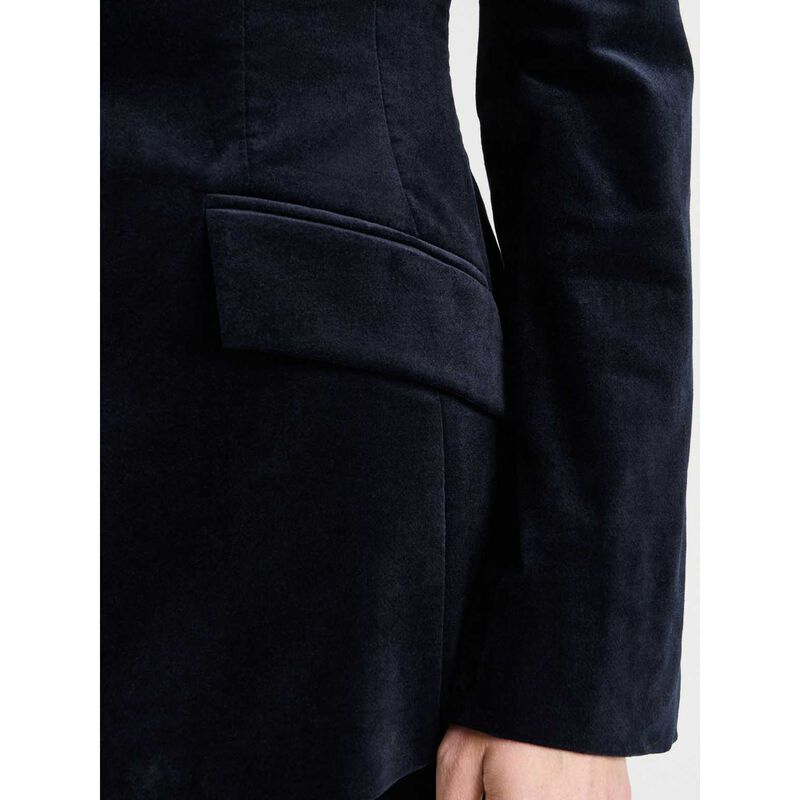 Veronika Maine Ink Stretch Velvet Fitted Blazer image number 2